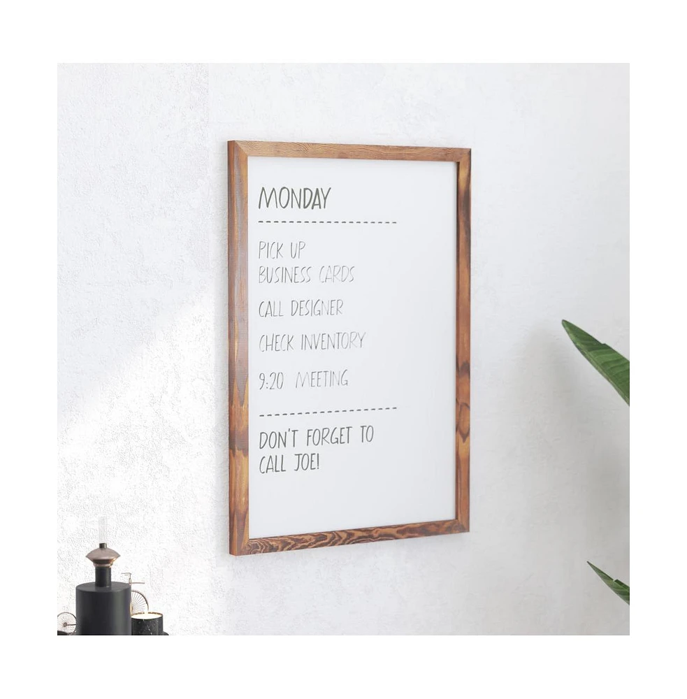 Cilla Magnetic Wall Mounted White Board with Wood Frame