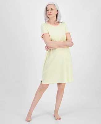 Charter Club Women's Short-Sleeve Sleep Shirt, Created for Macy's