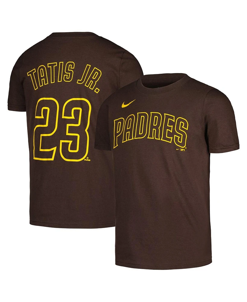 Big Boys Nike Fernando Tatis Jr. Brown San Diego Padres Home Player Name and Number T-shirt