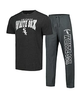 Men's Concepts Sport Charcoal, Black Chicago White Sox Meter T-shirt and Pants Sleep Set