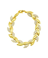 Adornia 14K Gold-Plated Crystal Leaf Bracelet