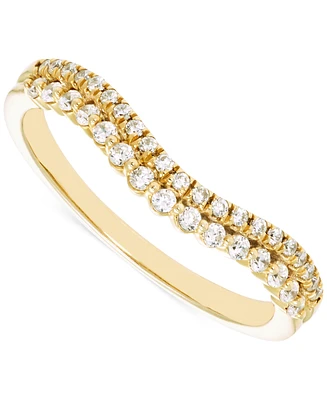 Diamond Double Row Contour Band (1/4 ct. t.w.) in 14k Gold