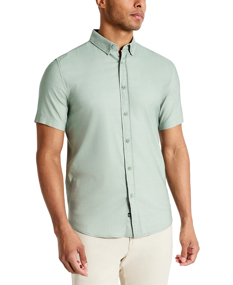 Kenneth Cole Men's Slim Fit Short Sleeve Button-Down Sport Shirt
