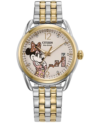 Citizen Eco-Drive Women's Disney Empowered Minnie Mouse Two-Tone Stainless Steel Bracelet Watch 36mm