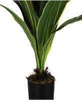 Monarch Specialties 47" Indoor Artificial Floor Dracaena Tree with Black Pot