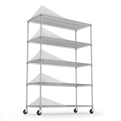 Heavy Duty Adjustable Storage Rack - 6000Lbs - 82"H X 48"L X 24"D - Chrome