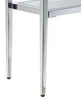 Convenience Concepts 31.5" Nadia Glass Chrome Entry Hall Table with Shelf