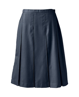 Lands' End Women's Box Pleat Skirt Below the Knee