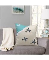 Leatherback Scurry-Embroidered Indoor Cotton Throw Pillow