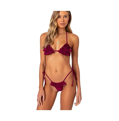 Women's Joelle Ruffled Triangle Bikini Top