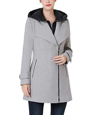 kimi + kai Women's Maria Hooded Boucle Wool Coat