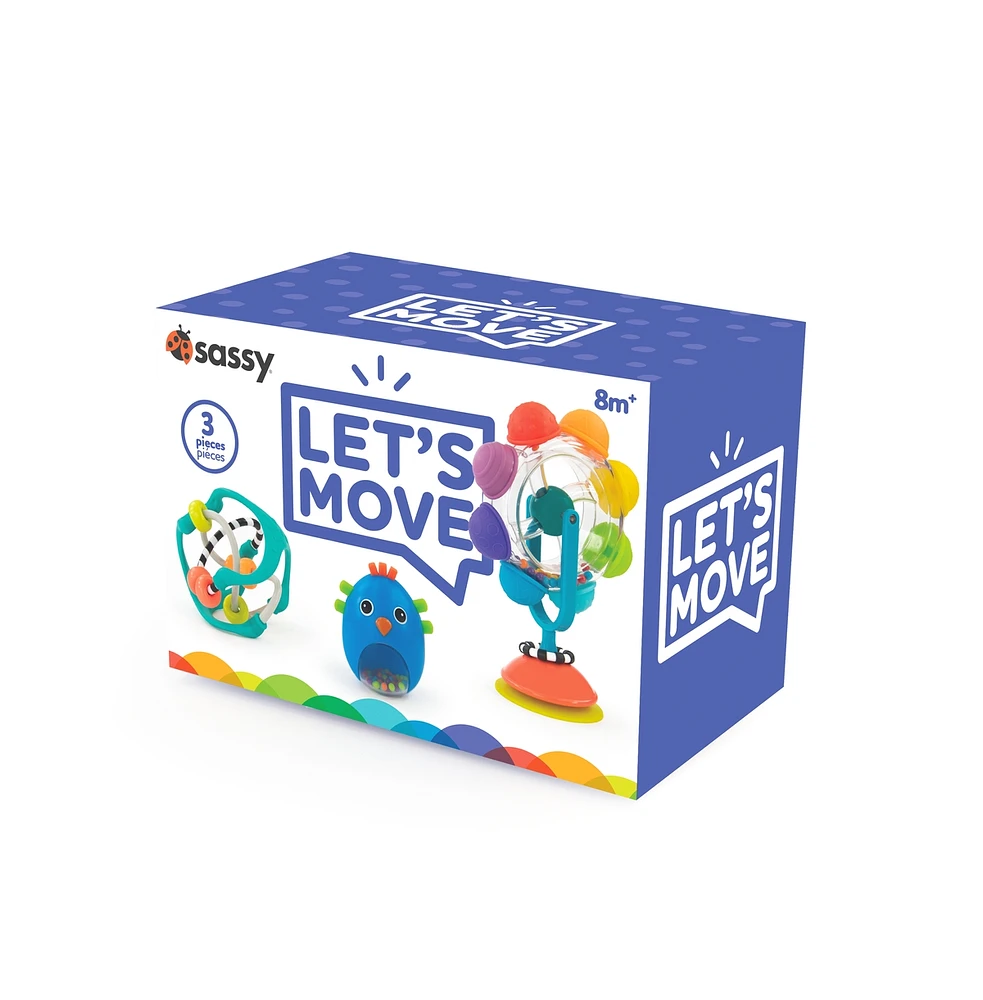 Sassy Baby Sassy Let's Move baby gift box - 3 piece set, 8+ Months