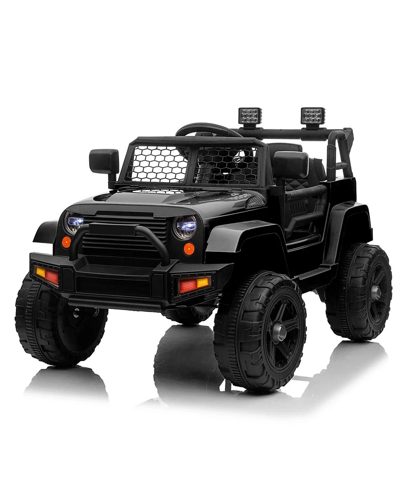 Yescom 12V Kids Ride On Truck Car Jeep with Remote Control, Led,3 Speeds Black