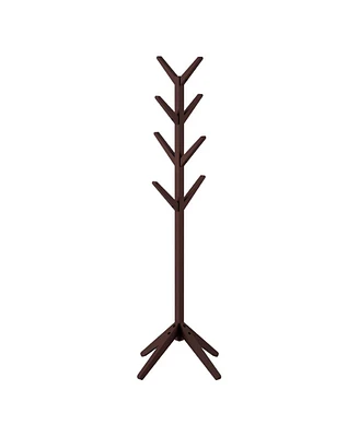 Lavish Home 80-entryf-4 Modern Freestanding Wooden Coat Rack, Espresso Brown