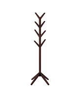 Lavish Home 80-entryf-4 Modern Freestanding Wooden Coat Rack, Espresso Brown