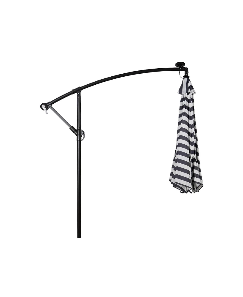 10 Ft Outdoor Solar Led Cantilever Umbrella with Base Weights