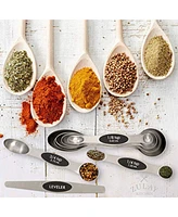 Premium Stainless Steel Magnetic Measuring Spoons, 8 Piece Set with Leveler