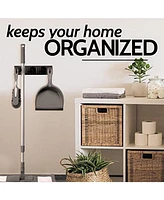 Mop and Broom Organizer Wall Mount - Easy to Install Holder for Storing Cleaning Supplies 3 Slots