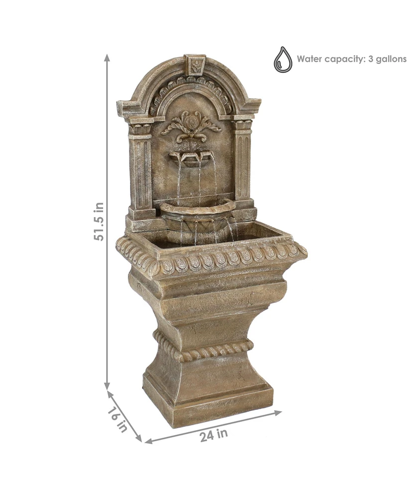 51"H Electric Polyresin Ornate Lavello Outdoor Water Fountain