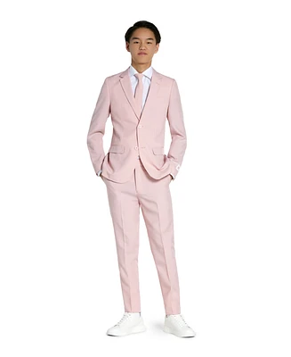 OppoSuits Big Boys Lush Blush 3-Piece Suit Including Blazer, Pants and Clip-On-Tie