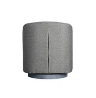 Caro Upholstered Club Style Barrel Chair With Sloped Armrests And 360 Degree Swivel Base In A Vinyl Wrap