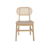 Analise Set Of 2 Cane Rattan Dining Chairs With Solid Wood Frames
