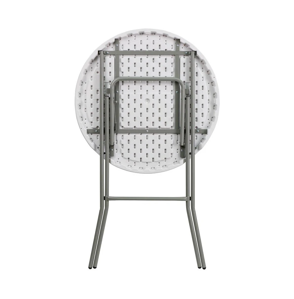 2.6-Foot Round Plastic Bar Height Folding Table