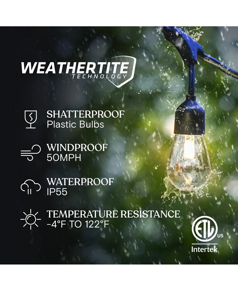 Ambience Pro 27 ft. Outdoor Solar Led 2-Watt String Lights with Warm White Hue