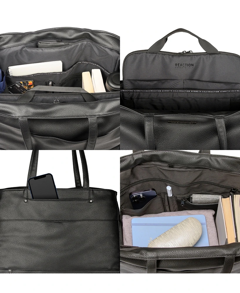 Kenneth Cole Reaction Faux Leather Marley 16" Laptop Tote with Removable Laptop Sleeve