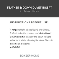 All Season Feather & Down Duvet Comforter Insert