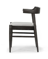 Glamour Home 28.35" Atlas Rubberwood, Fabric Dining Chair, Set of 2
