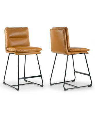 Glamour Home 26.5" Aulani Iron, Polyester Counter Height Stool