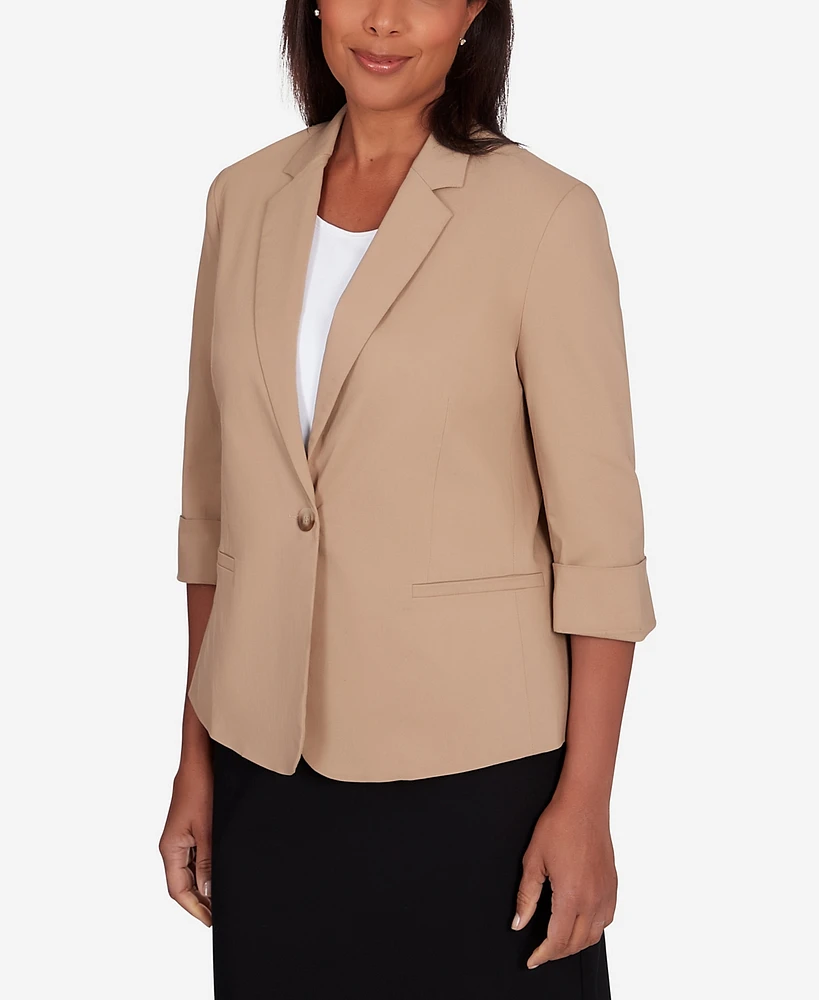 Alfred Dunner Women's featuring long sleeves Classic Fit Jacket