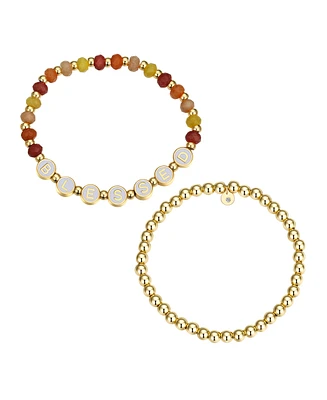 Unwritten Multi Sunburst Quartz Blessed Stone and Beaded Stretch Bracelet Set
