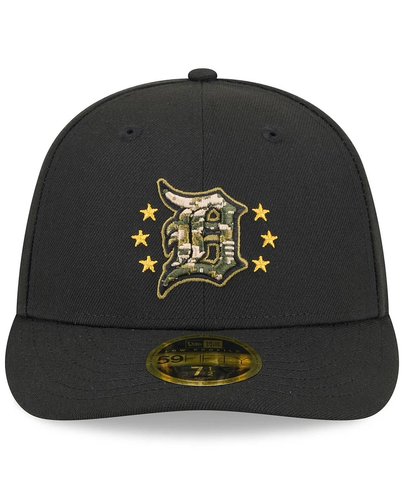 New Era Men's Black Detroit Tigers 2024 Armed Forces Day Low Profile 59FIFTY Fitted Hat