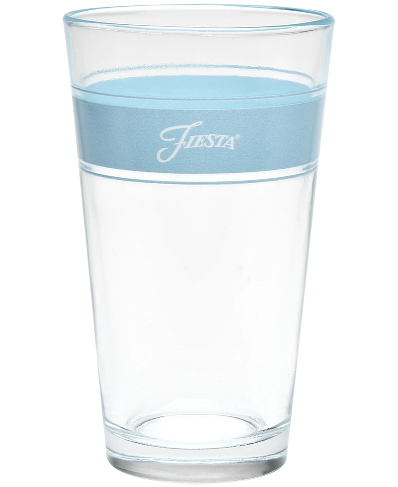 Fiesta Coastal Blues Frame 16-Ounce Tapered Cooler Glass Set of 4