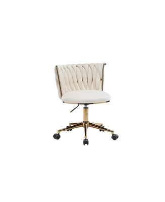Adjustable Swivel Office Desk Chair - Beige