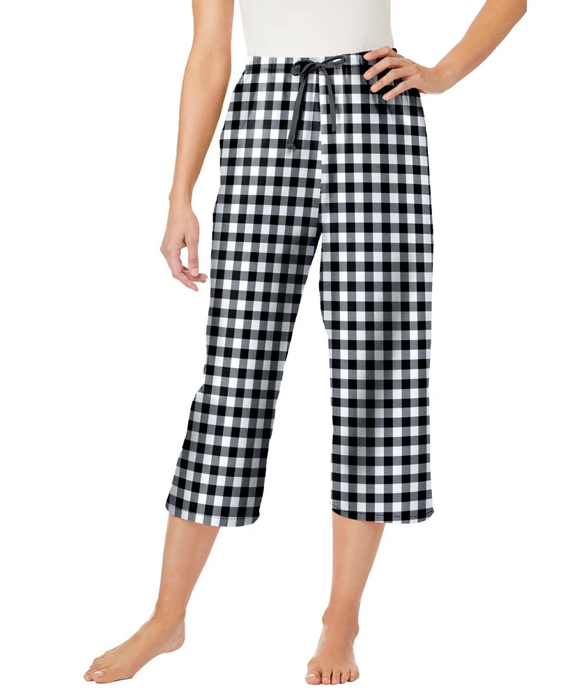 Dreams & Co. Women's Woven Sleep Capri Pant