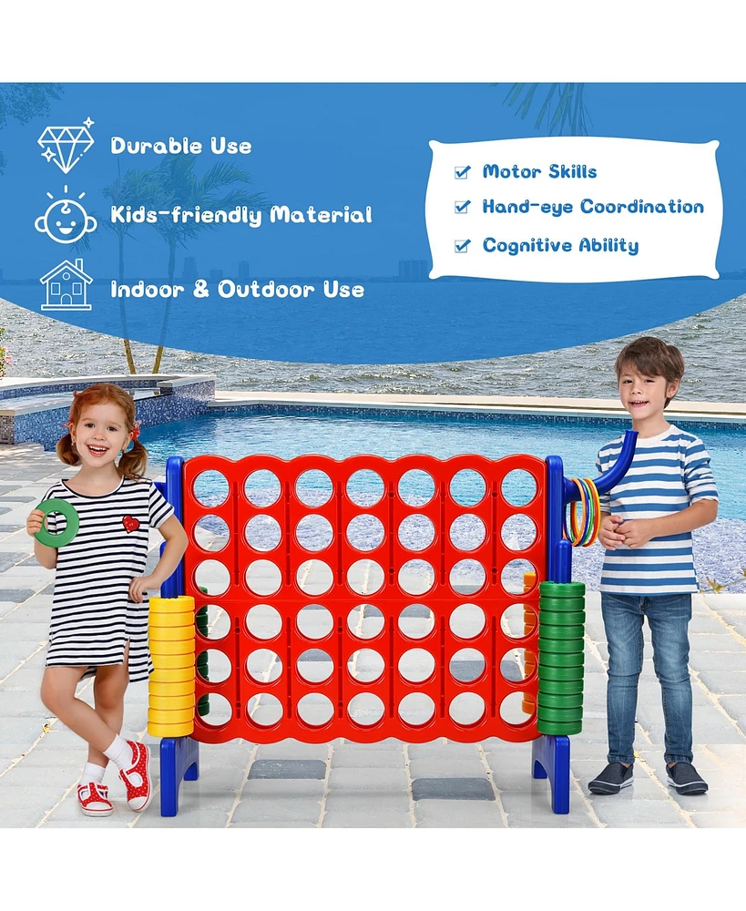 2 Pcs Giant 4 A Row Jumbo 4-to-Score Game Set W/Storage Carrying Bag for Kids Adult