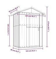 vidaXL Garden Shed Gray 49.6"x38.4"x69.7" Galvanized Steel