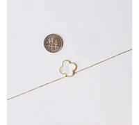The Lovery Extra Large Mother of Pearl Single Clover Necklace 14K Gold
