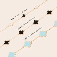 The Lovery Large Mother of Pearl Clover Necklace 14K Gold