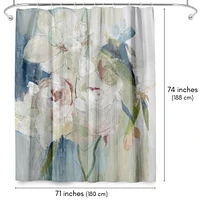 71x74 Floral Shower Curtain - Blissful Peony by Pi Creative Art
