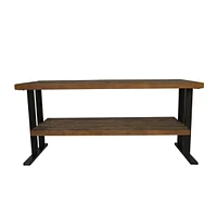 Streamdale Furniture Media Console Table With One Shelf To Your Home Decor, Natural Reclaimed Wood And Black Finish