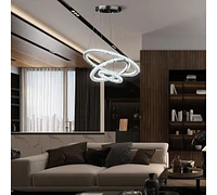 Adjustable Height Crystal Chandelier with Led Dimmer