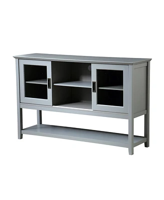 Sideboard Buffet Table With Doors, Grey