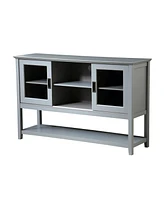 Sideboard Buffet Table With Doors, Grey