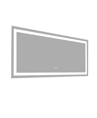 Led Bathroom Mirror 60 X 32 Inch With Lights, Anti-Fog & Dimming Led Bathroom Vanity Mirror