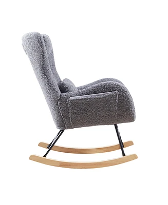 Rocking Chair Nursery, Modern Rocking Chair With High Backrest