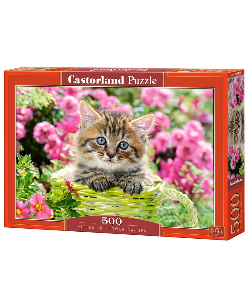 Castorland Kitten in Flower Garden 500 Piece Jigsaw Puzzle